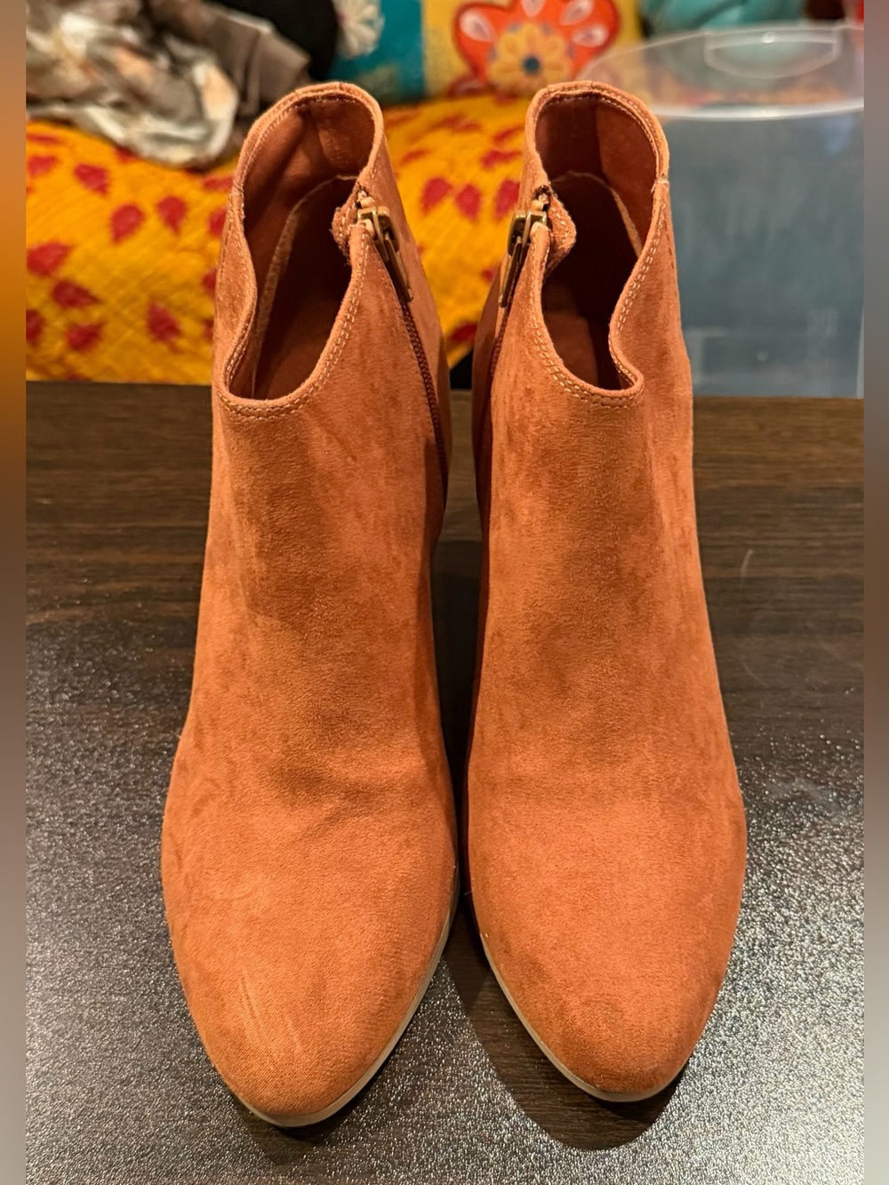 Old Navy Rust Orange Suede Ankle Booties